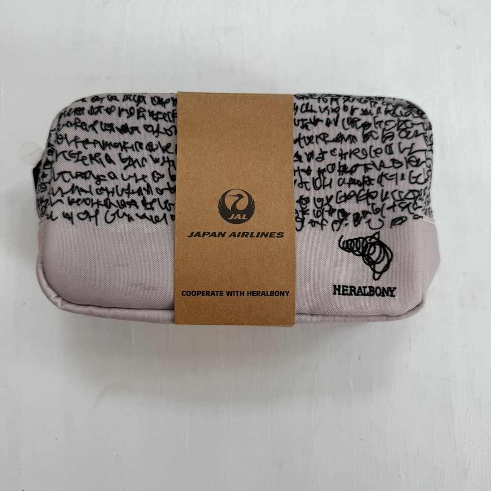 New Zero Heralbony soft toiletry pouch Japan Airlines Business Class JAL